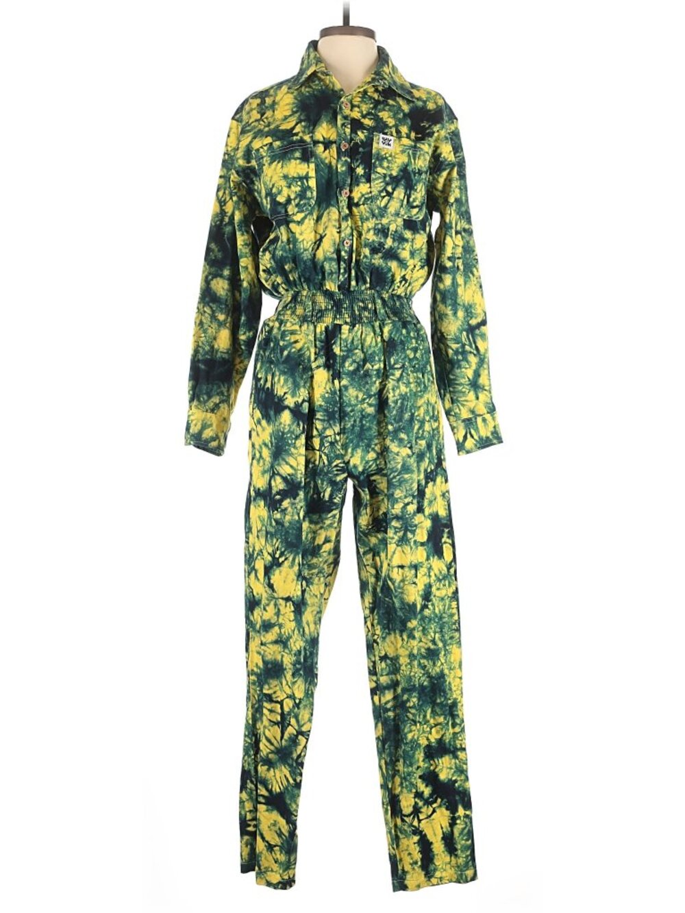 Lucy & Yak Carmen Jumpsuit Tie Dye Green Yellow NWT